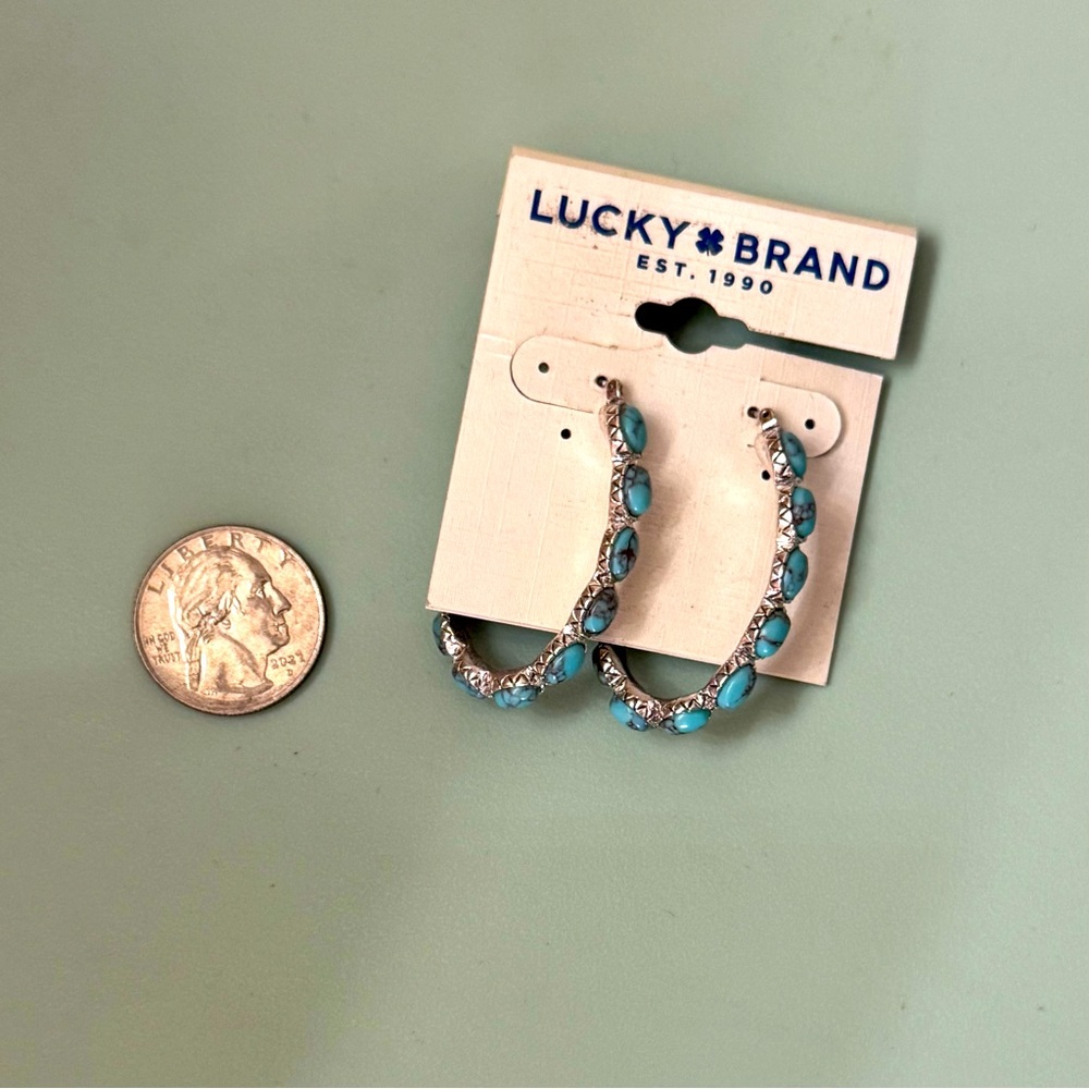 Lucky Brand Turquoise Hoop Earrings